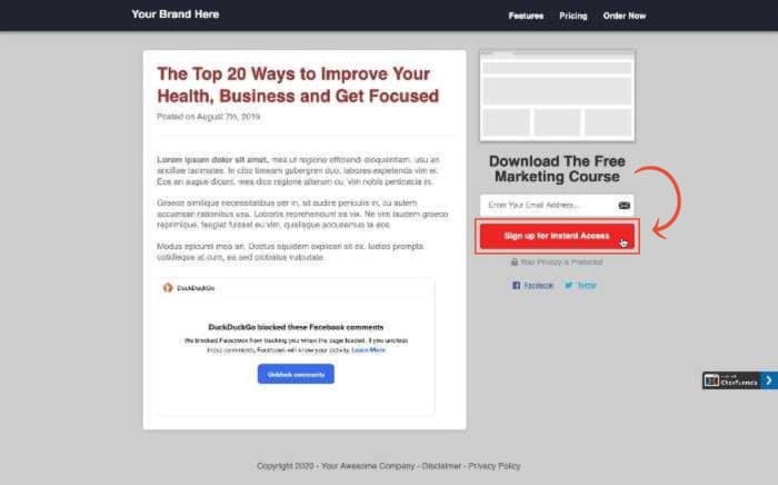 Article Landing Page Template (1)