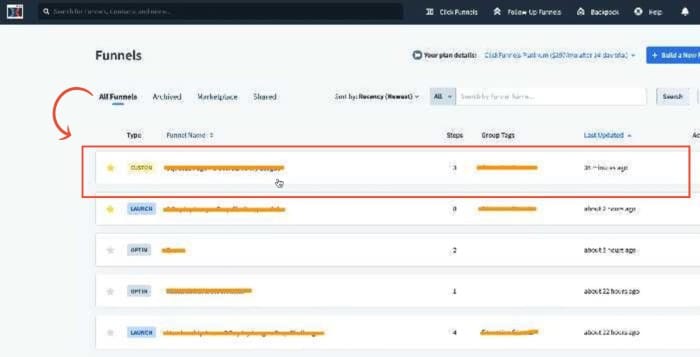 Open the sales funnel you want to use for your template (1)