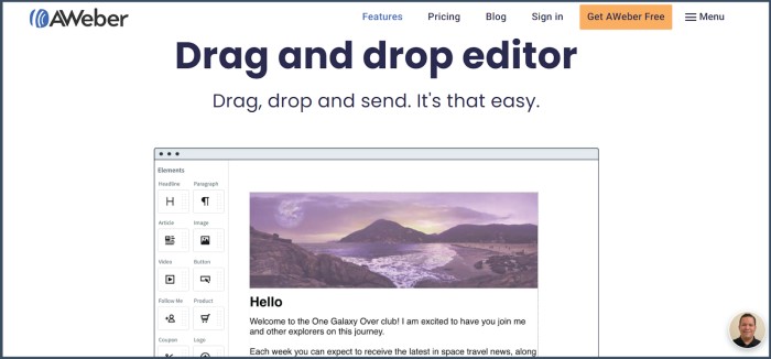 Drag and drop editor
