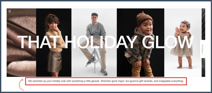 GAP's Poetic Holiday Offer Copy